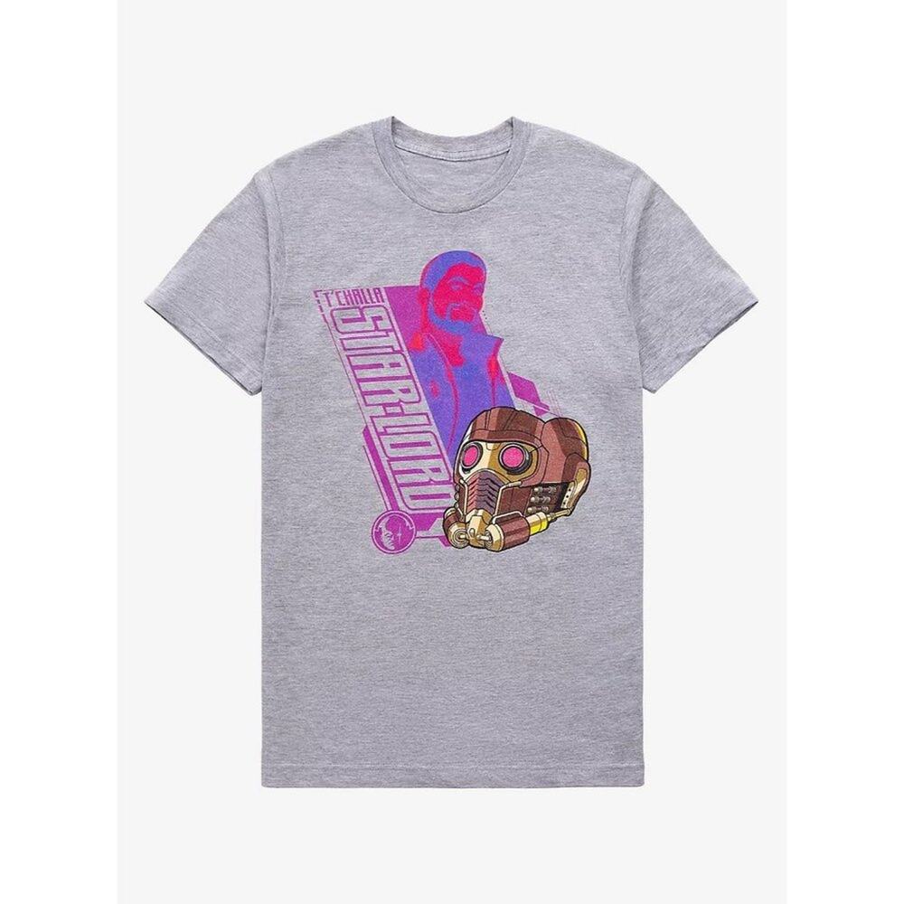Hot Topic Marvel What If...? T'Challa Star-Lord T-Shirt Size Medium